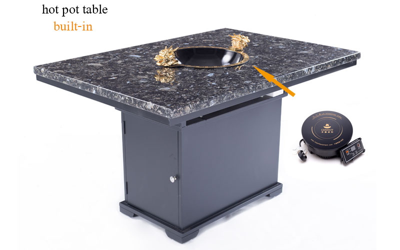 induction cooker built-in the CENHOT High Quality Marble Tabletop Restaurant Hot Pot Table