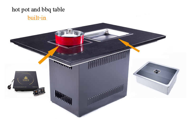 hot-pot induction cookers or Korean barbecue grill built-in the Restaurant Korean Hot-pot Bbq Grill Tables-CENHOT