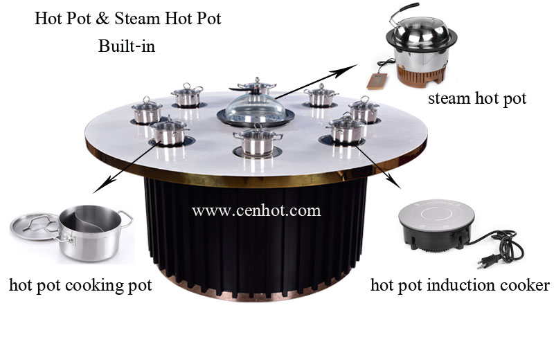 Shabu shabu hot pot and steam hot pot in the table - CENHOT