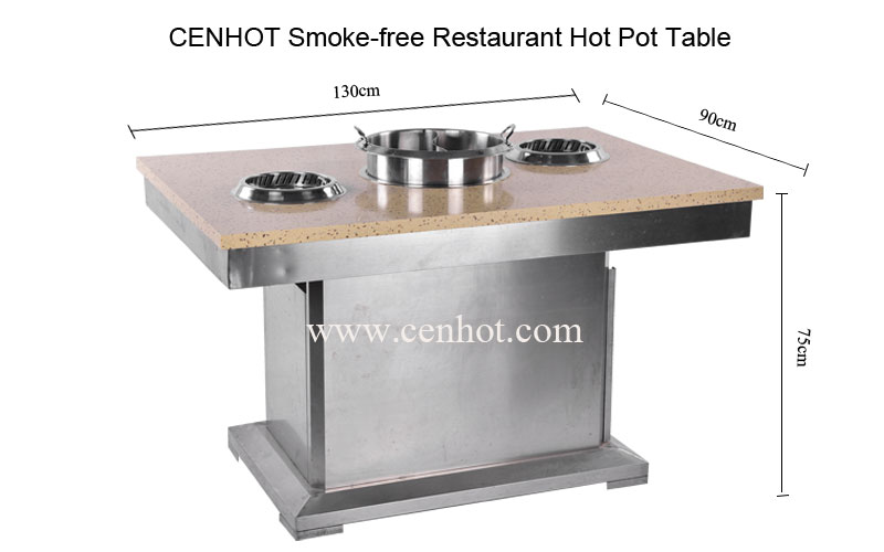 CENHOT Smoke-free Restaurant Hot Pot Table size