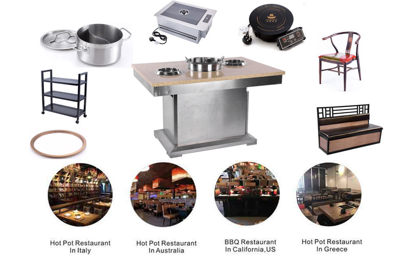 CENHOT Restaurant No Smoke Hot Pot Tables and other hot pot or BBQ equipment Supply for restaurant