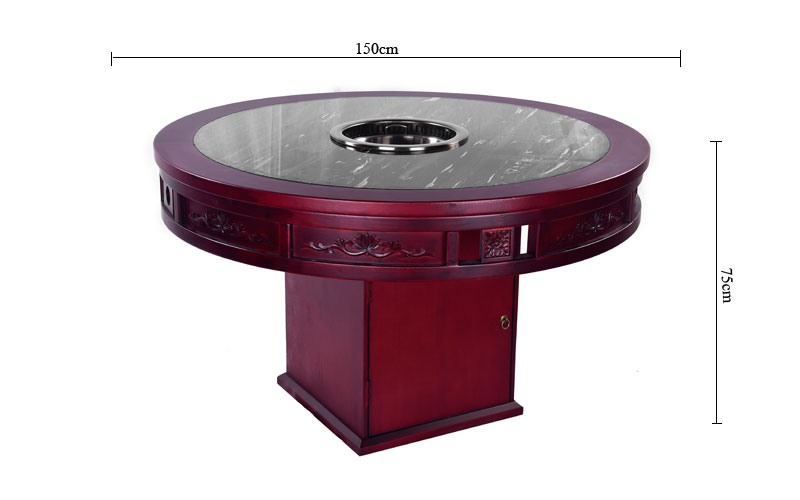 The size of CENHOT Round No Smoke Hot Pot Table For Restaurant Owners