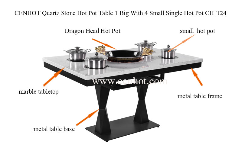 CENHOT Quartz Stone Hot Pot Table 1 Big With 4 Small Single Hot Pot China