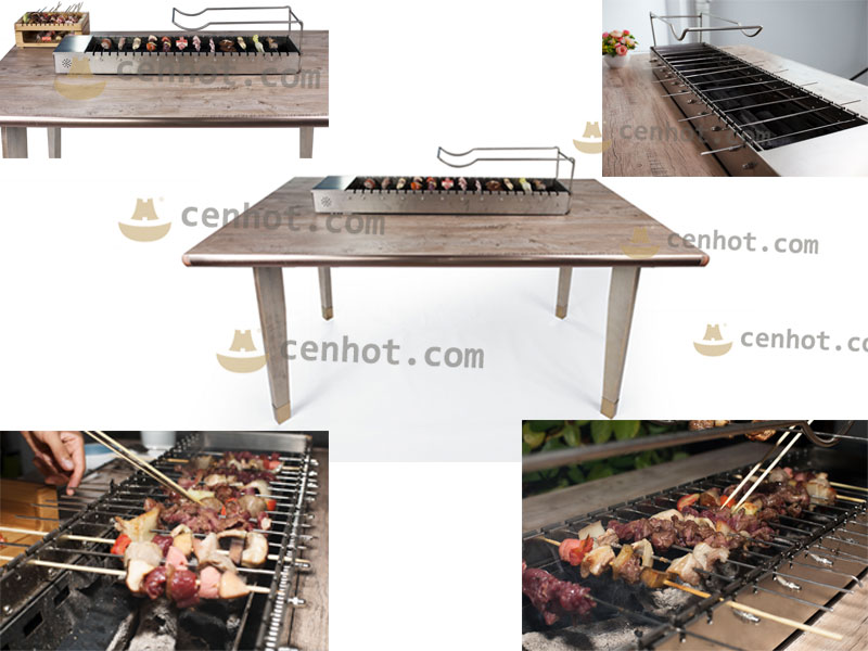 Automatic Rotating Indoor Barbecue Charcoal Grill effect - CENHOT