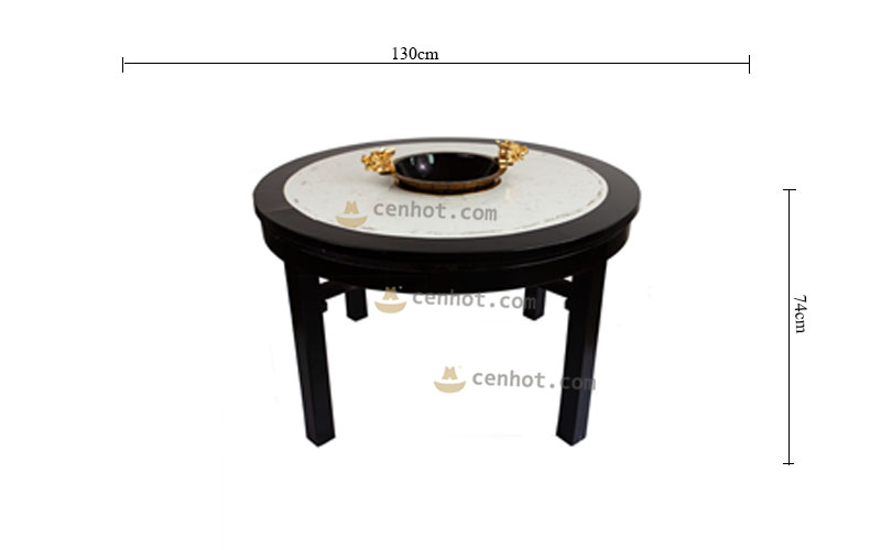 CENHOT Round Built In Hot Pot Table size
