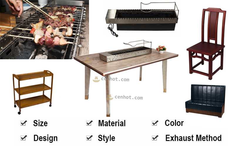 Automatic Rotating BBQ Grill Table for Restaurant - CENHOT