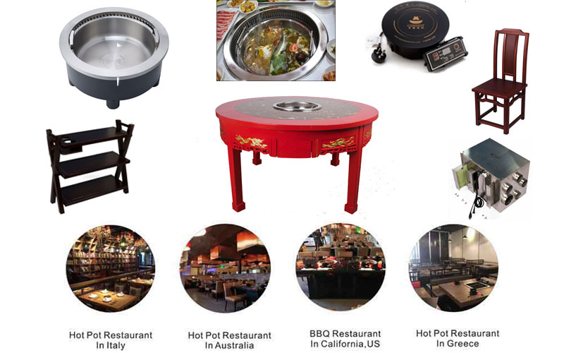 Chinese Fondue Hot Pot Tables For Restaurants - CENHOT
