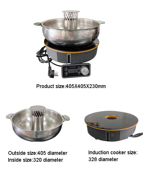 Commercial Chinese hot pot cooker with smokeless
