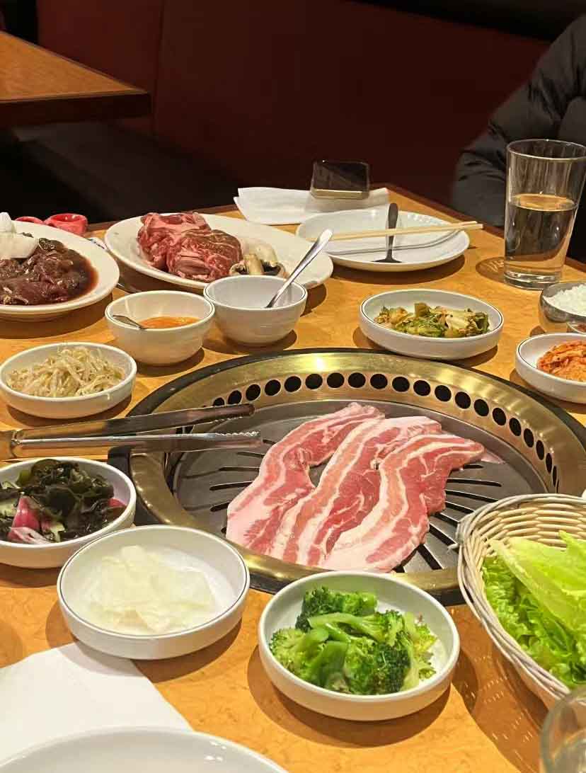 Korean bbq table and grill