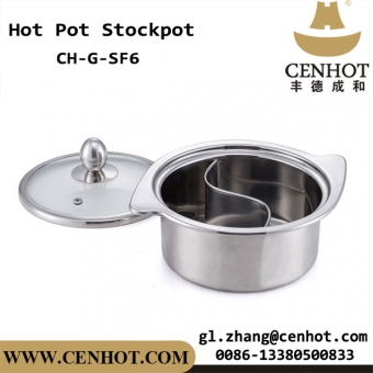 CENHOT Acero inoxidable 18cm Shabu Hot Pot con proveedores de divisor
