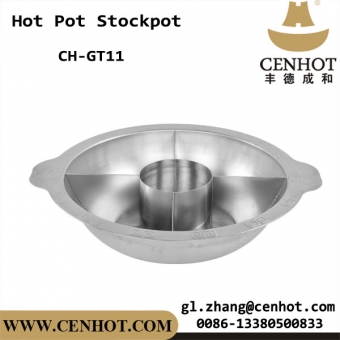 olla caliente de acero inoxidable de gran tamaño cenhot con 4 divisores de porcelana ch-gt11 