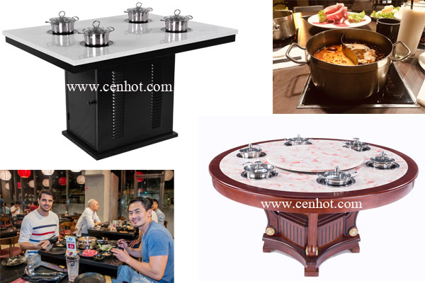 cocina de inducción especialmente diseñada para restaurante de ollas calientes --- se construirá en una mesa de ollas calientes